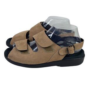 Wolky Nimes Sandals Womens EU 39 US 8 Tan Nubuck Adjustable Slingback Strappy